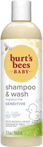 Burt's Bees Baby Shampoo and Wash 3-Pack, 2 Original and 1 Calming with Lavender, 12 Fl Oz Each - Image 8